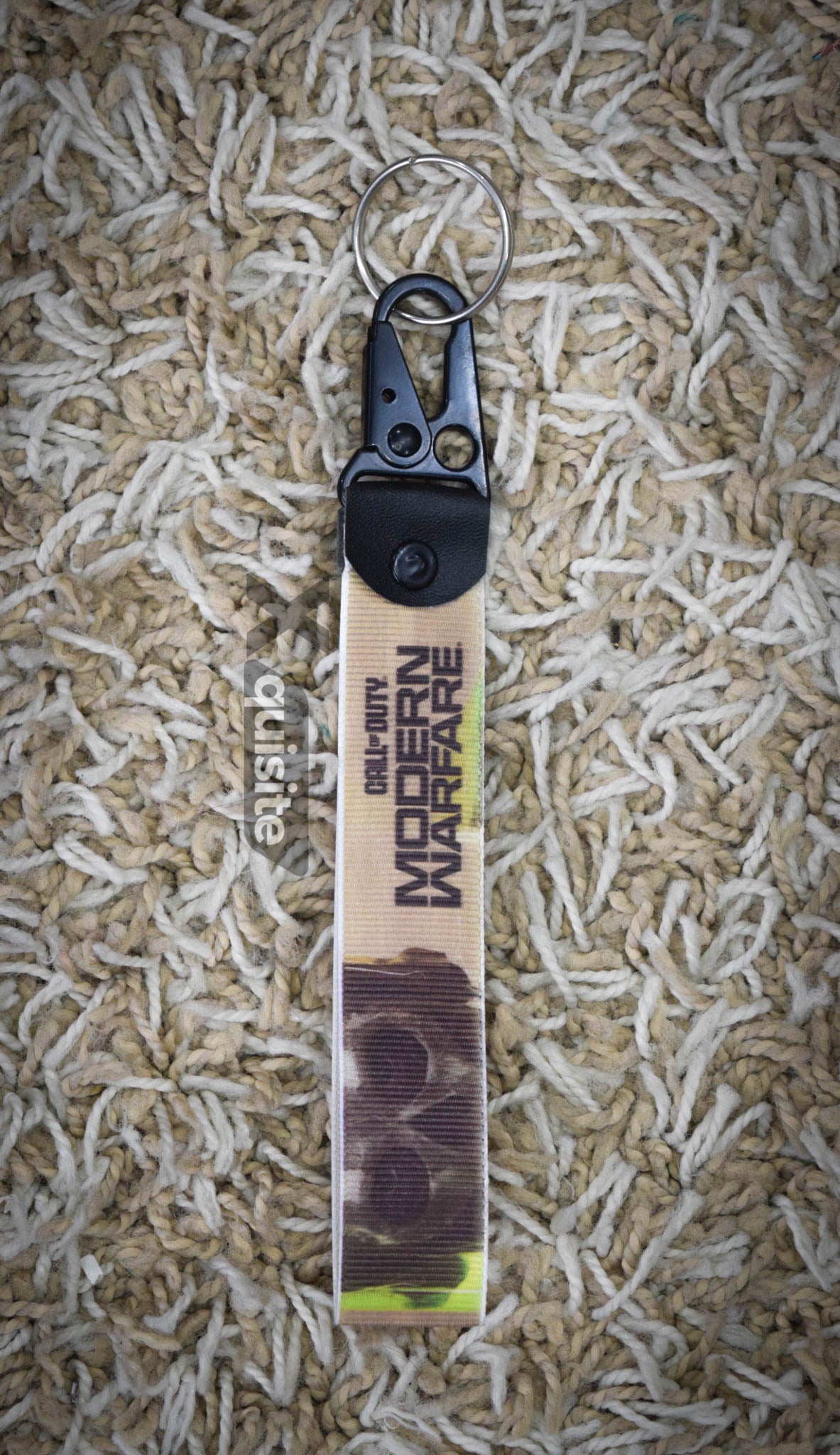 Call of Duty Modern Warfare Ghost Keychain Car Bikers Heavy Bike Keychain Premium Bikers Keychain Strap - Heavy Duty Metal Eagle Beak Hook - Stylish Lanyard Key Holder for Bikes & Cars